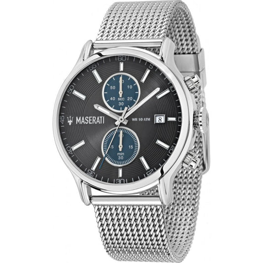 Maserati Epoca 42mm Black Dial Steel Silver Mesh Bracelet Watch For Men - R8873618003