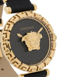 Versace Palazzo Empire Greca Black Dial Black Leather Strap Watch for Women - VEDV00119