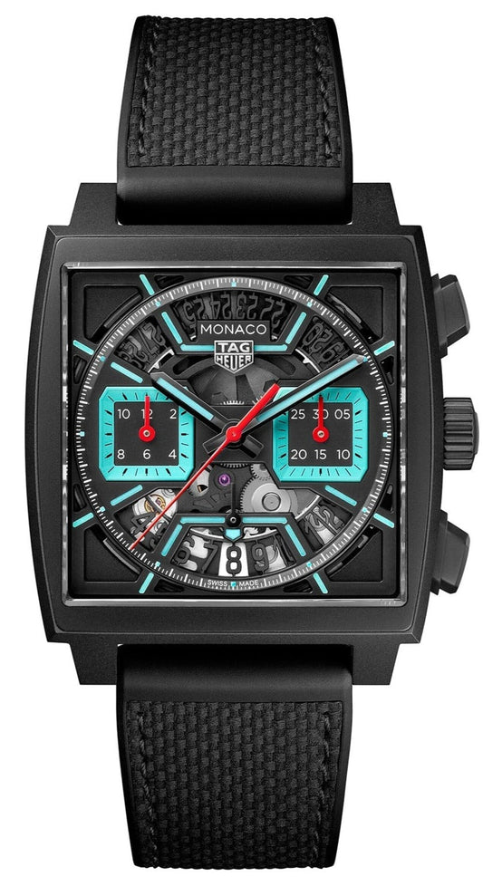 Tag Heuer Monaco Automatic Chronograph Black Dial Black Nylon Strap Watch for Men - CBL2184.FT6236