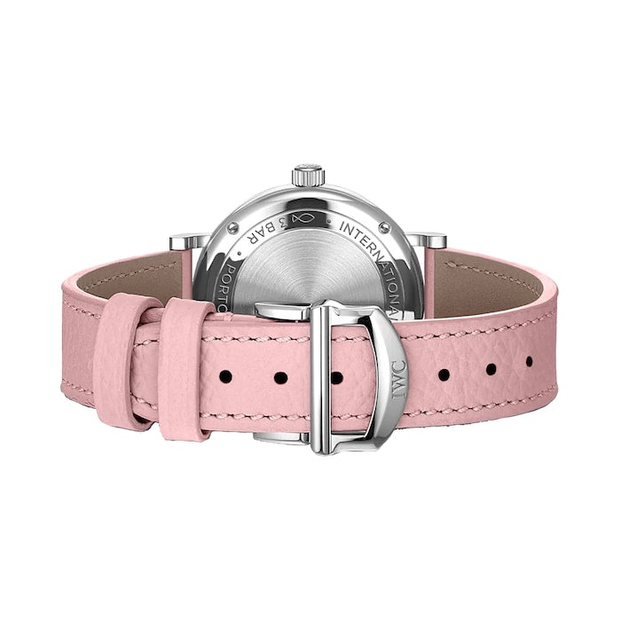 IWC Portofino Automatic Pink Dial Pink Leather Strap Watch for Women - IW357417