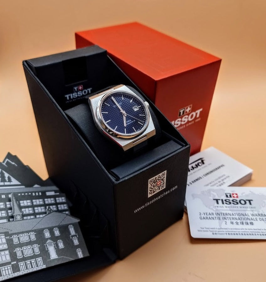 Tissot PRX Powermatic 80 Blue Dial Blue Leather Strap Watch for Men - T137.407.16.041.00
