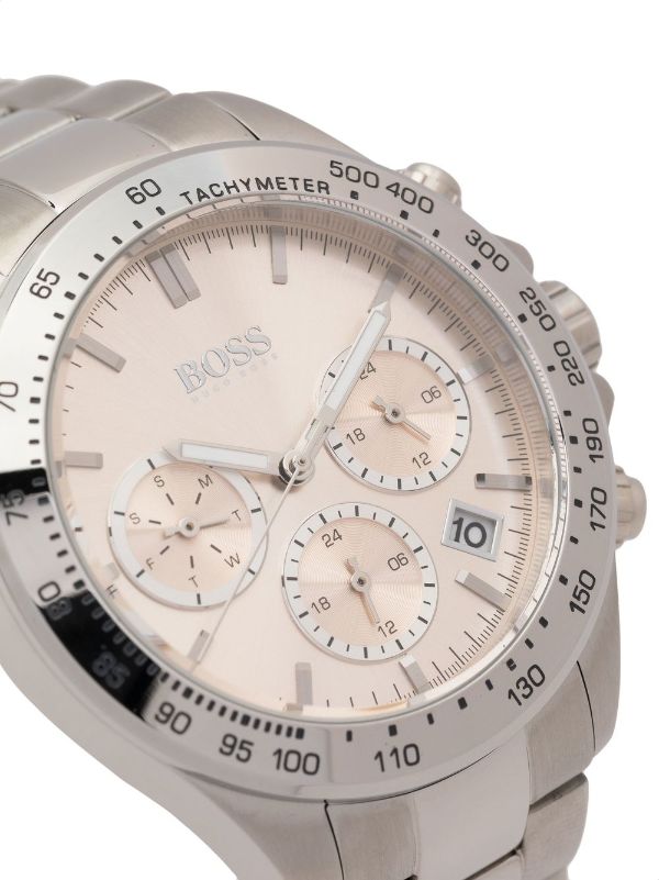 Hugo Boss Novia Pink Dial Silver Steel Strap Watch for Women - 1502615