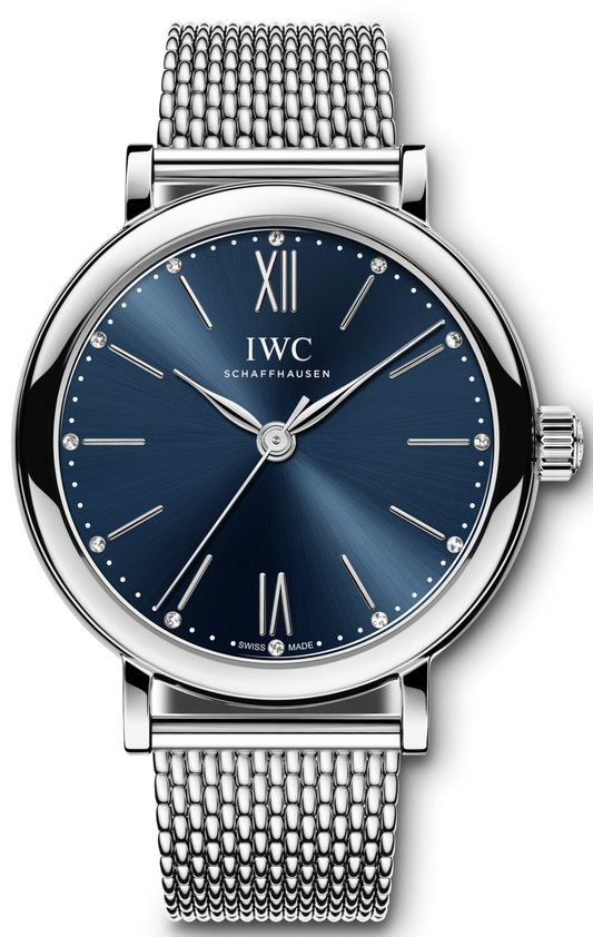 IWC Portofino Automatic Blue Dial Silver Mesh Bracelet Watch for Women - IW357404