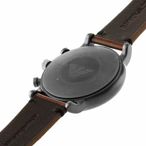 Emporio Armani Classic Chronograph Black Dial Brown Leather Strap Watch For Men - AR1919