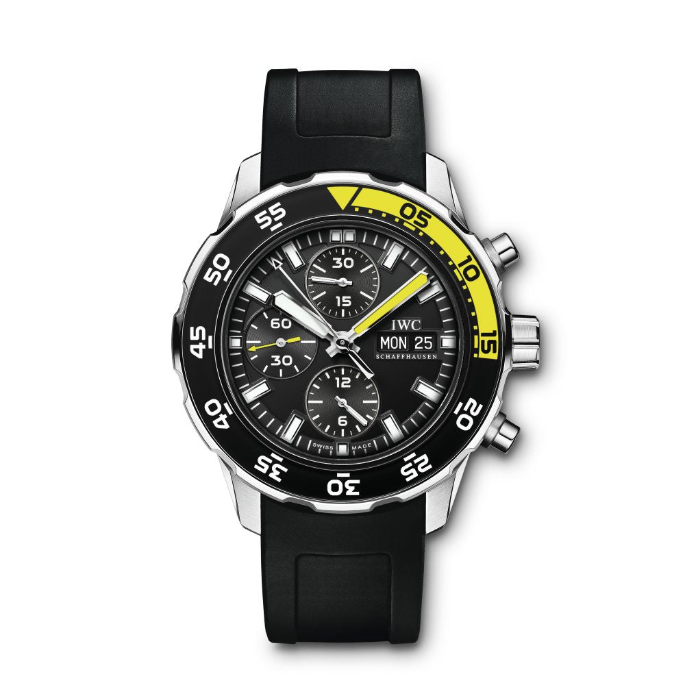 IWC Aquatimer Automatic Chronograph Black Dial Black Rubber Strap Watch for Men - IW376709
