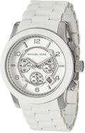 Michael Kors Oversize White Dial White Steel Strap Watch for Men - MK8108