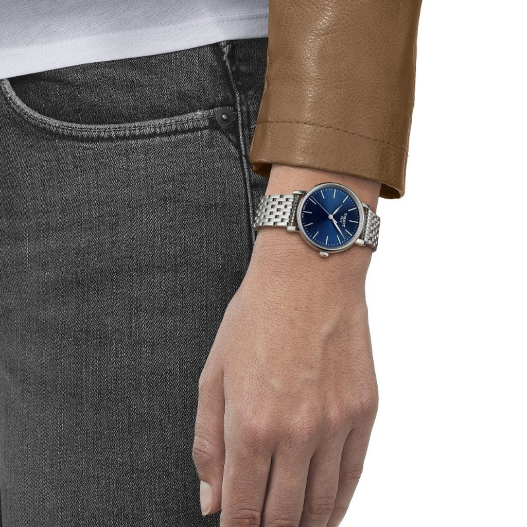 Emporio Armani Kappa Quartz Blue Dial Silver Steel Strap Watch For Men - AR80010