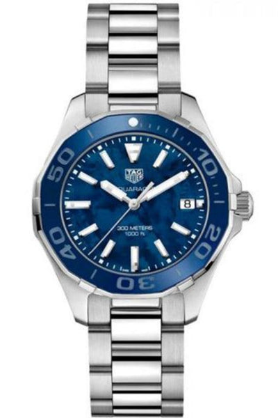 Tag Heuer Aquaracer Ceramic Blue Dial Silver Steel Strap Watch for Women - WAY131S.BA0748