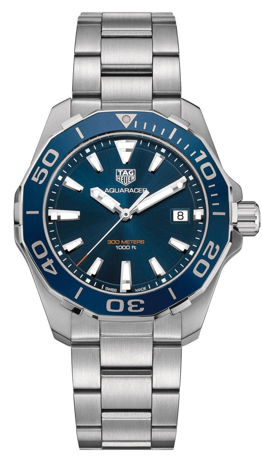 Tag Heuer Aquaracer Blue Dial Silver Steel Strap Watch for Men - WAY111C.BA0928