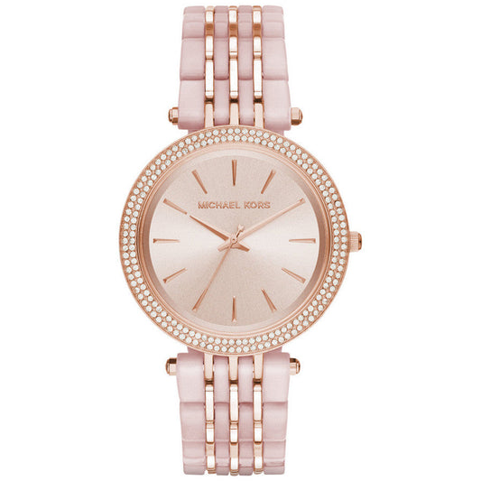 Michael Kors Darci Rose Gold Dial Two Tone Steel Strap Watch for Women - MK4327