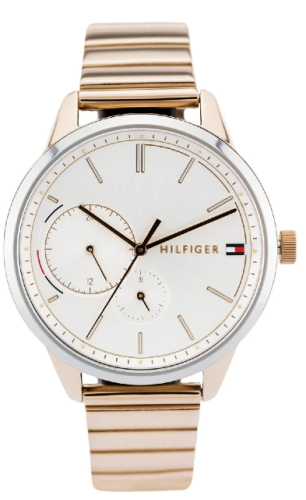 Tommy Hilfiger Brooke Silver Dial Rose Gold Steel Strap Watch for Women - 1782021