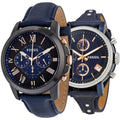 Fossil Boyfriend Sport Chronograph Blue Dial Blue Leather Strap Watch for Women - ES4113