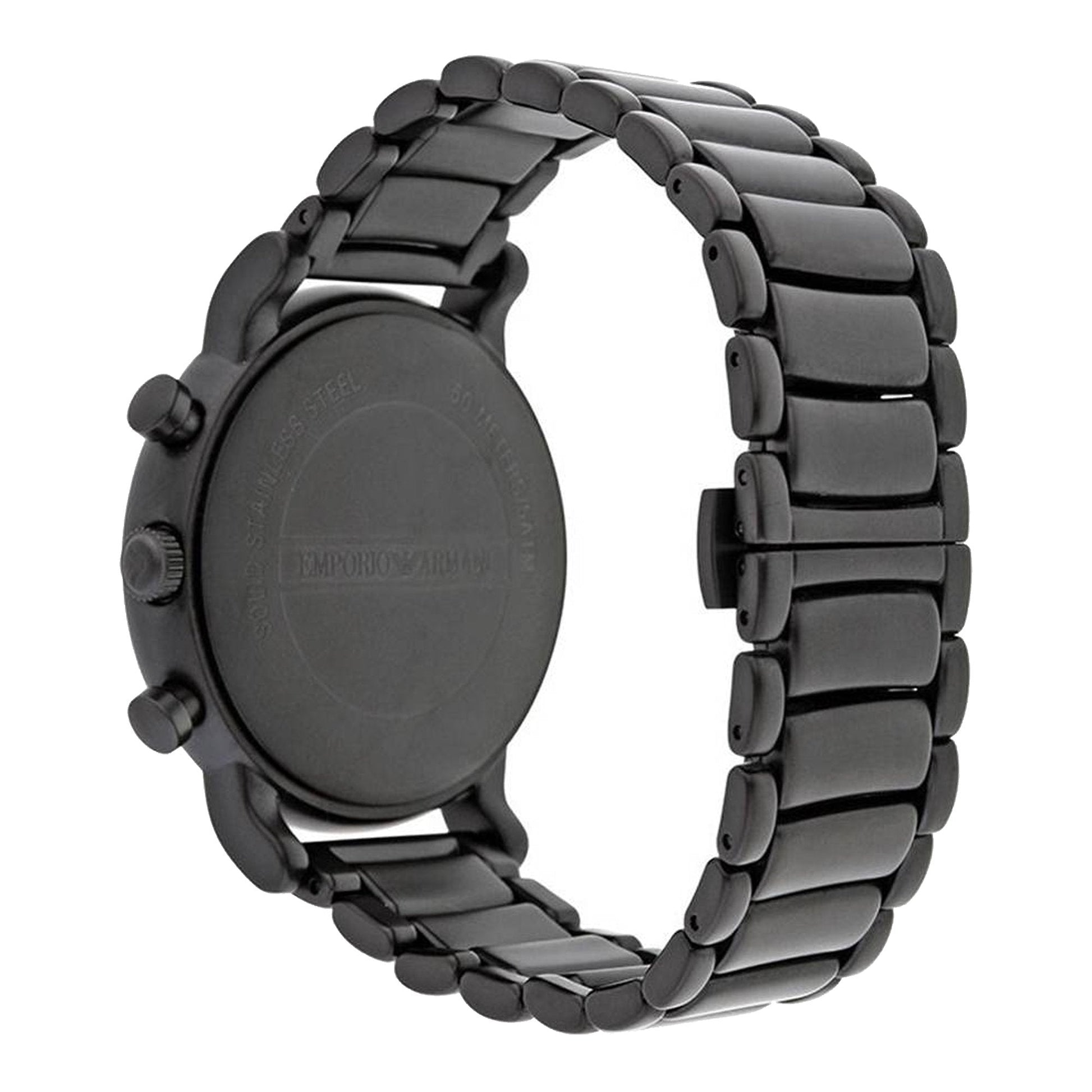 Emporio Armani Luigi Chronograph Black Dial Black Steel Strap Watch For Men - AR1895
