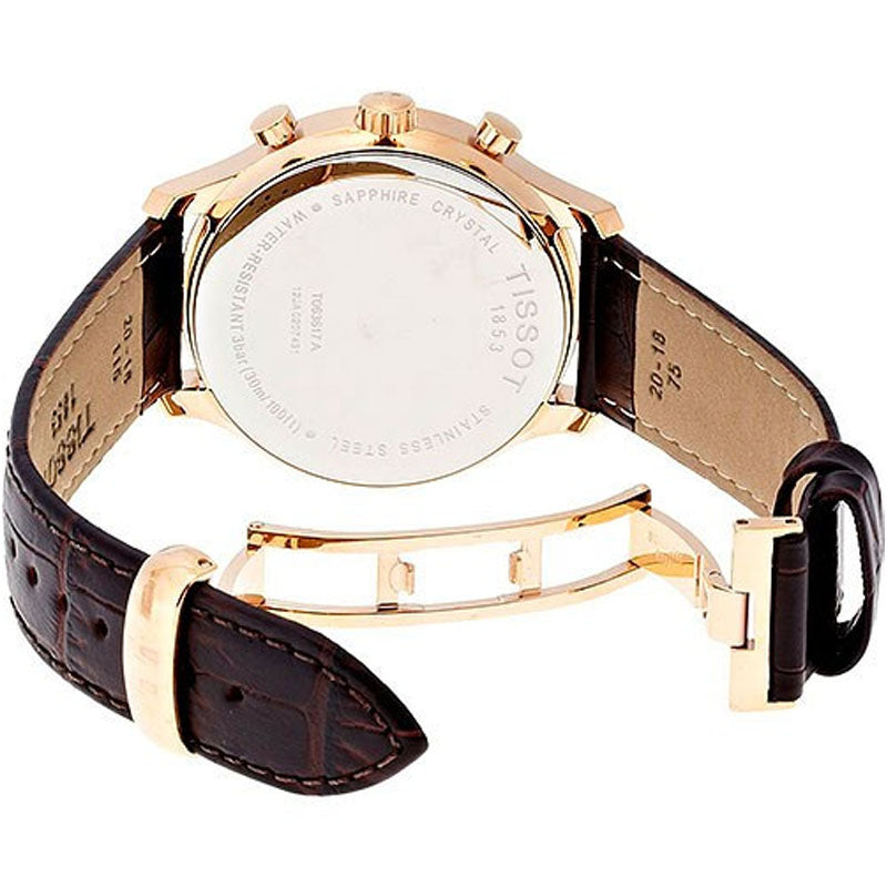 Tissot T Classic Tradition White Dial Brown Leather Strap Watch For Men - T063.610.36.037.00
