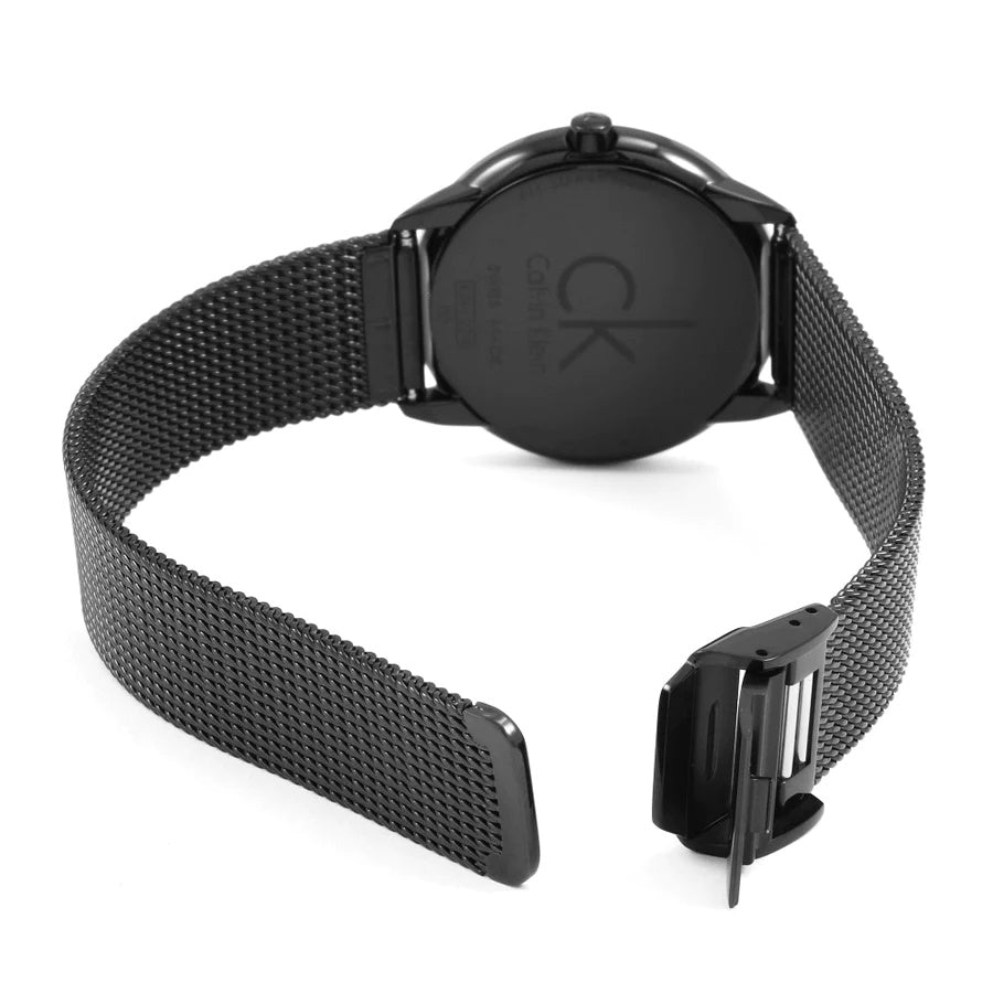 Calvin Klein Minimal Black Dial Black Mesh Bracelet Watch for Women - K3M22421