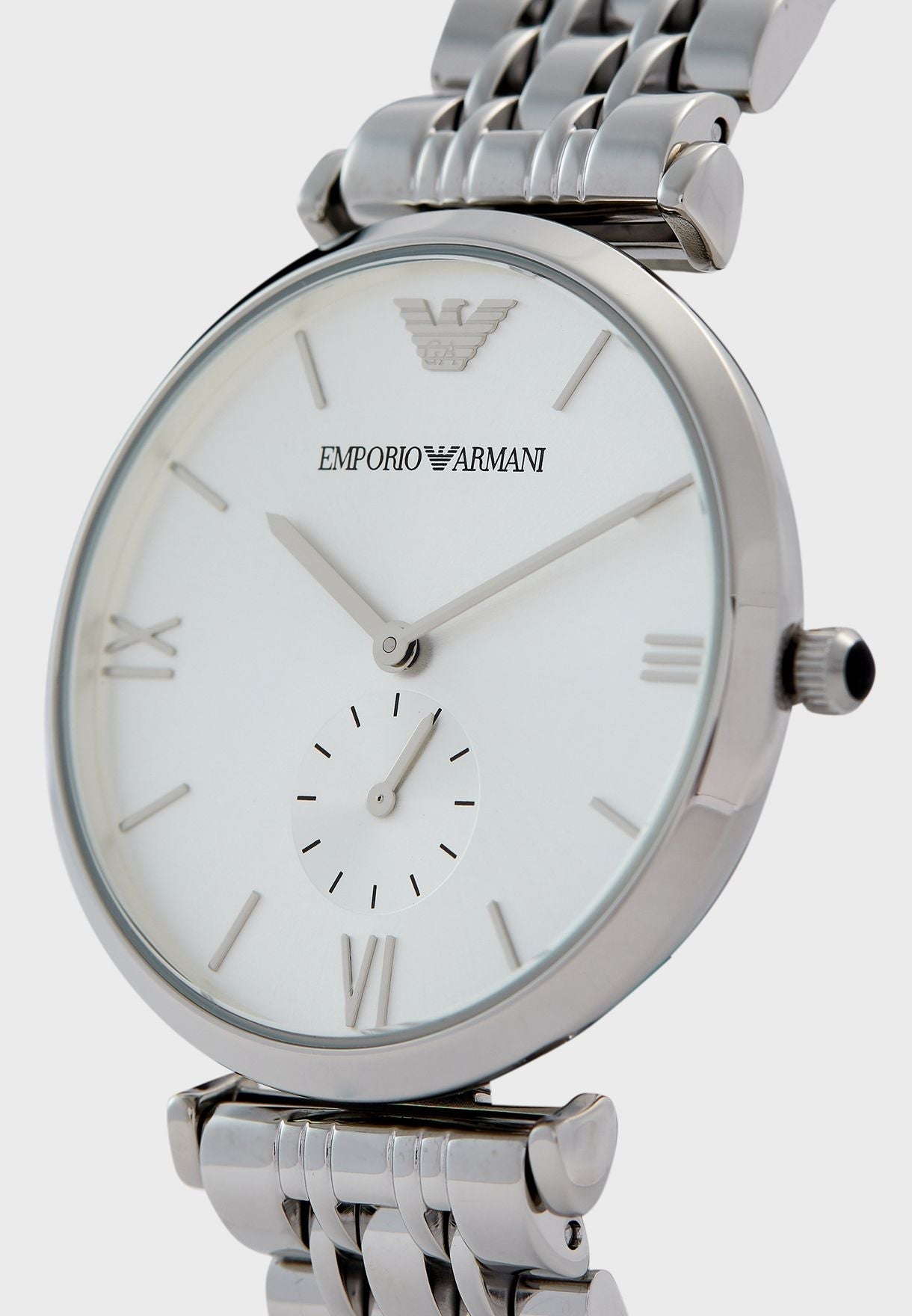Emporio Armani Classic Silver Dial Silver Steel Strap Watch For Men - AR1819