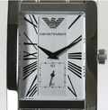 Emporio Armani Classic White Dial Silver Steel Strap Watch For Men - AR0145