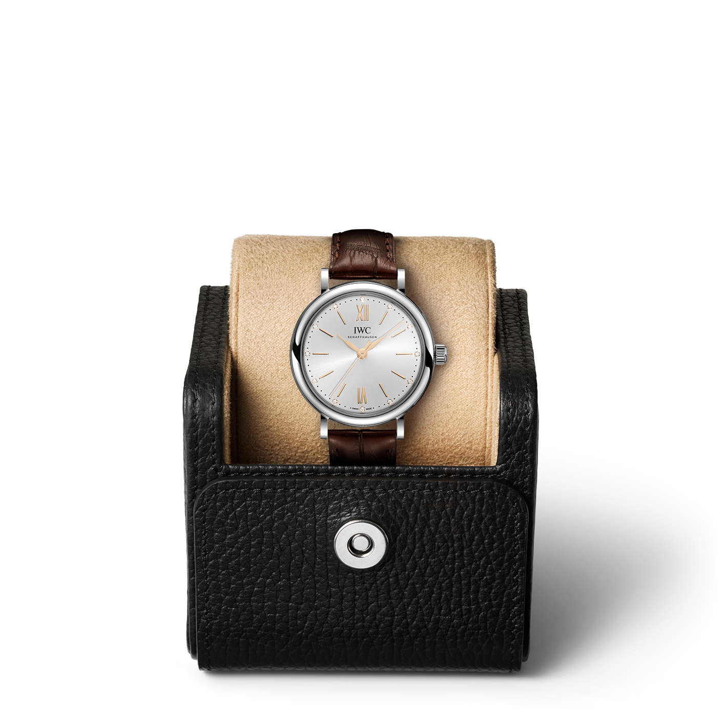 IWC Portofino Automatic Silver Dial Brown Leather Strap Watch for Women - IW357403
