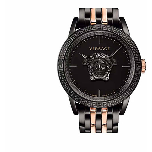 Versace Palazzo Empire Black Dial Two Tone Steel Strap Watch for Men - VERD00618
