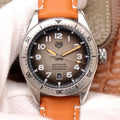 Tag Heuer Autavia Isograph Grey Dial Calfskin Brown Leather Strap Watch for Men - WBE5111.FC8267