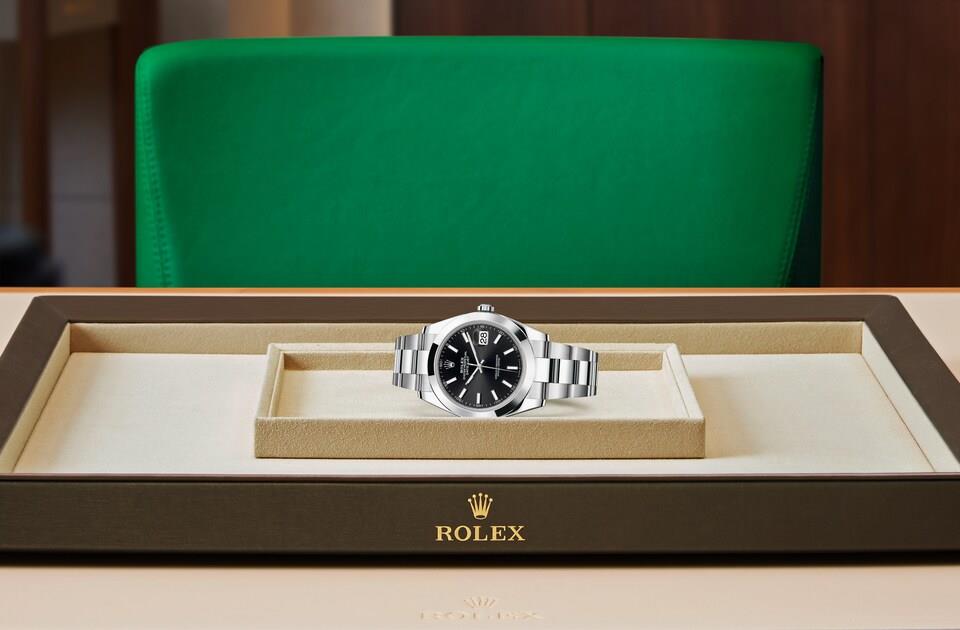 Rolex Datejust 41 Black Dial Oystersteel Silver Steel Bracelet Watch for Men - M126300-0011