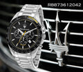 Maserati Traguardo Black Dial Silver Chronograph with Tachymeter Watch For Men - R8873612042