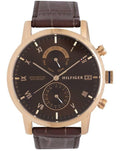 Tommy Hilfiger Kane Brown Dial Brown Leather Strap Watch for Men - 1710400