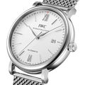 IWC Portofino Automatic White Dial Silver Mesh Bracelet Watch for Men - IW356505