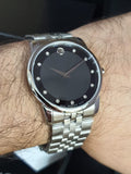 Movado Museum Black Dial Silver Steel Strap Watch For Men - 606878