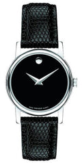 Movado Museum Black Dial Black Leather Strap Watch For Men - 2100002