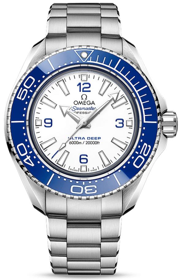 Omega Planet Ocean 6000M Co Axial Master Chronometer 45.5mm White Dial Silver Steel Strap Watch for Men - 21530462104001