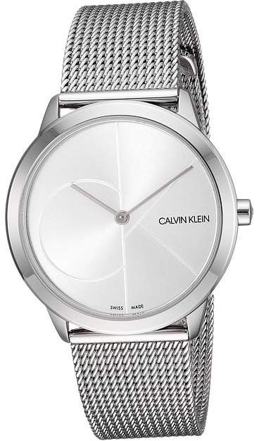 Calvin Klein Minimal Silver Dial Silver Mesh Bracelet Watch for Women - K3M2212Z