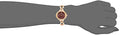 Swarovski Crystal Flower Red Dial Rose Gold Steel Strap Watch for Women - 5552783