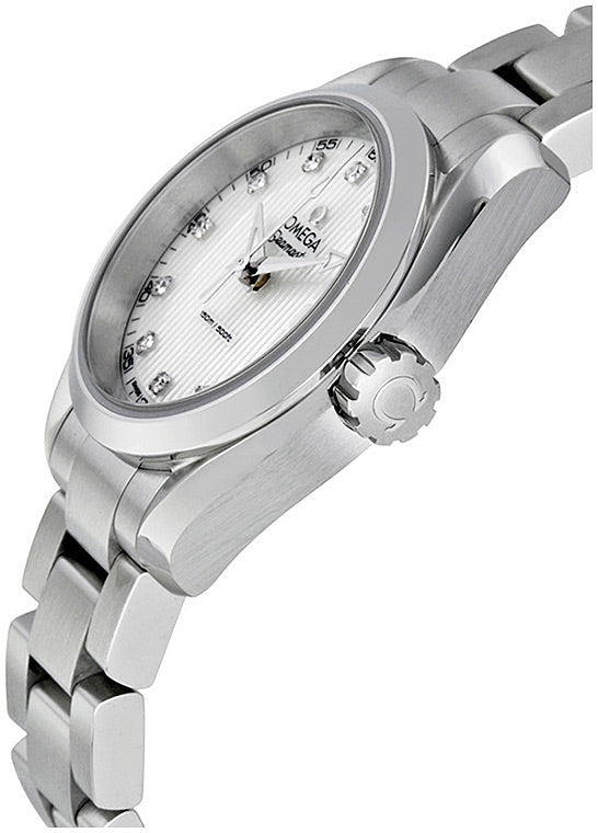 Omega Seamaster Aqua Terra Quartz Diamonds Mother of Pearl Dial Silver Steel Strap Watch for Women - 220.10.28.60.55.001