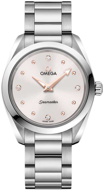 Omega Seamaster Aqua Terra Quartz Diamond Silver Dial Silver Steel Strap Watch for Women - 220.10.28.60.54.001