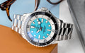 Breitling Superocean Automatic 44mm Turquoise Dial Silver Steel Strap Watch for Men - A17376211L2A1