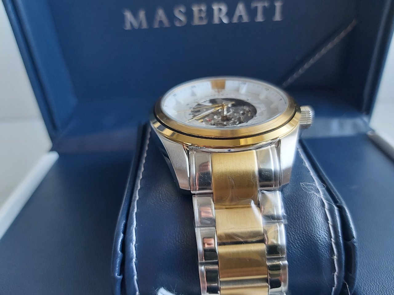 Maserati Traguardo Automatic White Skeleton Dial Stainless Steel Watch For Men - R8823112003