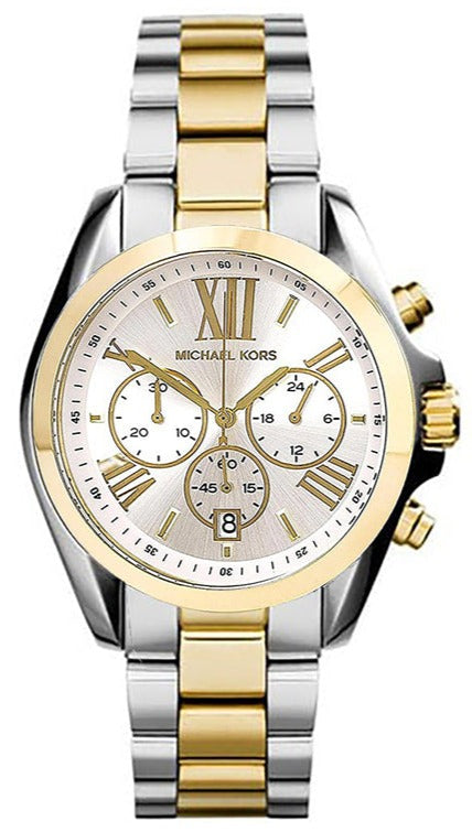 Michael Kors Bradshaw Silver Dial Two Tone Steel Strap Watch for Women - MK5627