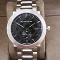 Burberry The City Black Dial Silver Steel Strap Watch for Men - BU9901