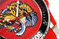 Gucci Dive Tiger Motif Red Dial Red Rubber Strap Watch For Men - YA136315