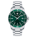 Movado Series 800 Green Dial Silver Steel Strap Watch For Men - 2600136