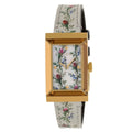 Gucci G Frame Mother of Pearl Dial White Leather Strap Watch For Women - YA147407