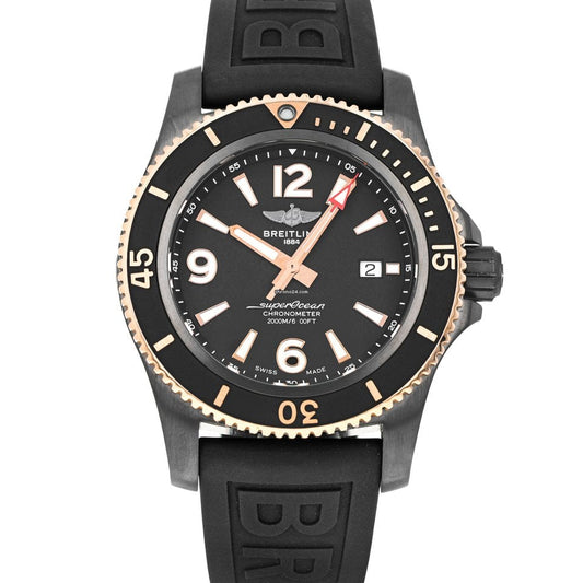 Breitling Superocean Automatic 46mm Black Dial Black Rubber Strap Watch for Men - U17368221B1S1