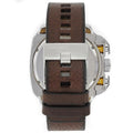 Diesel BAMF Chronograph Beige Dial Brown Leather Strap Watch For Men - DZ7343