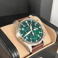 IWC Pilot's Watch Chronograph Edition Racing Green 43mm Green Dial Brown Leather Strap Watch for Men - IW377726
