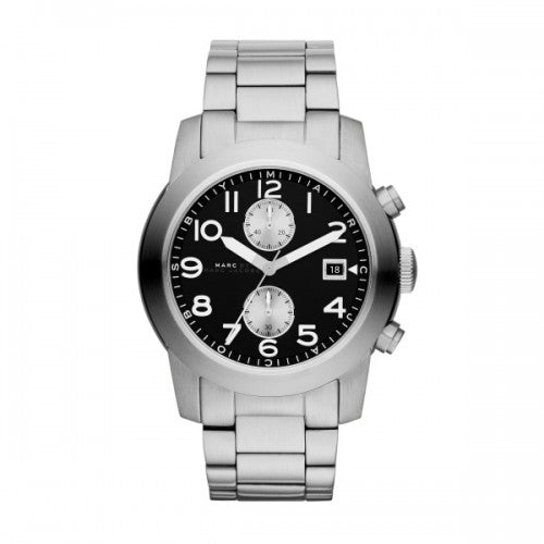 Marc Jacobs Larry Black Dial Silver Stainless Steel Strap Watch for Men - MBM5050