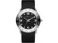 Marc Jacobs Amy Black Dial Black Leather Strap Watch for Women - MBM1140