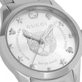 Gucci G Timeless Silver Dial Silver Steel Strap Watch For Women - YA126595