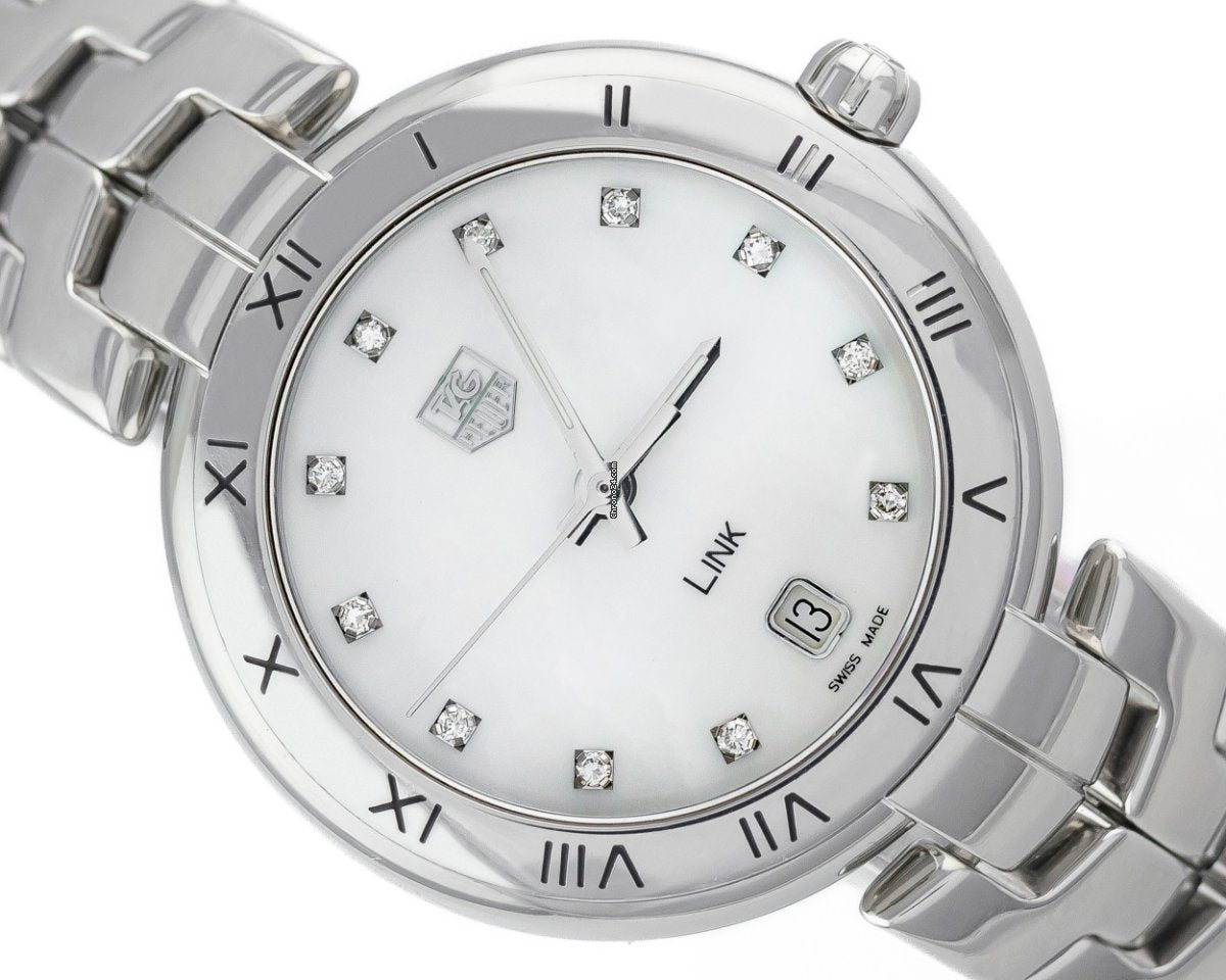 Tag Heuer Link Diamonds Mother of Pearl Dial Silver Steel Strap Watch for Women - WAT1417.BA0954