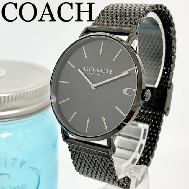 Coach Charles Black Dial Black Steel Strap Watch for Men - 14602431